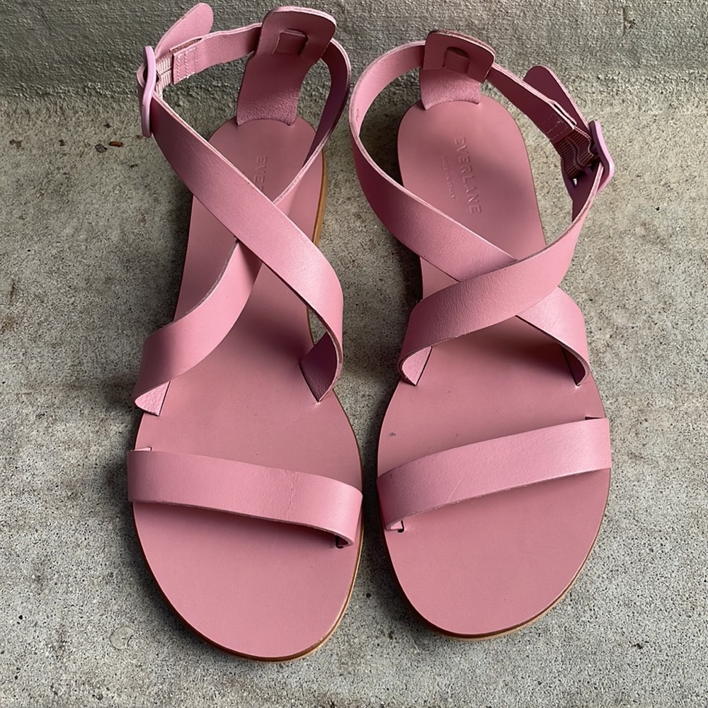 Everlane Italian Made Pink Modern Wrap Leather Sandals - Picture 7 of 15